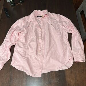 Polo Ralph Lauren Pink and white striped button up size xxl